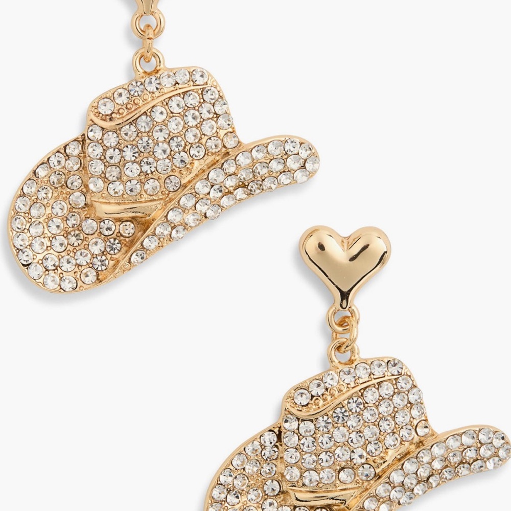 Leith Gold and Silver Cowboy Hat Earrings